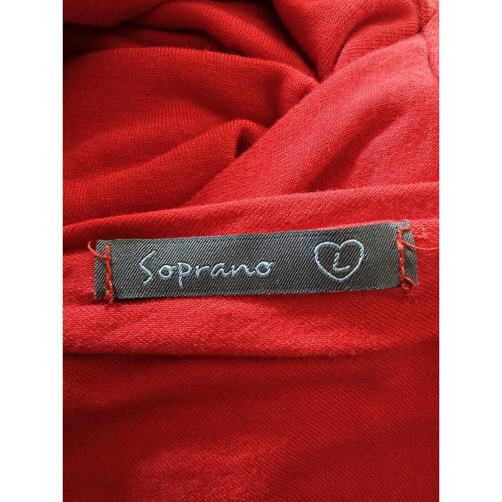 Soprano Dress Women's Red Knit Open Back Size Large - Picture 6 of 7